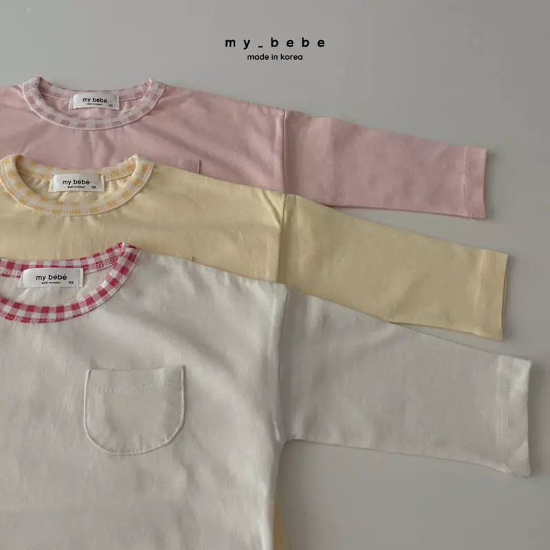 My Bebe - Korean Children Fashion - #kidzfashiontrend - Check Piping Tee - 3
