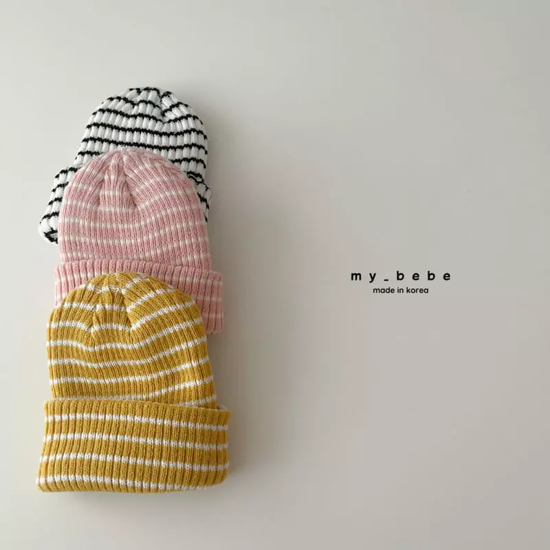 My Bebe - Korean Children Fashion - #kidzfashiontrend - Stripes Beanie