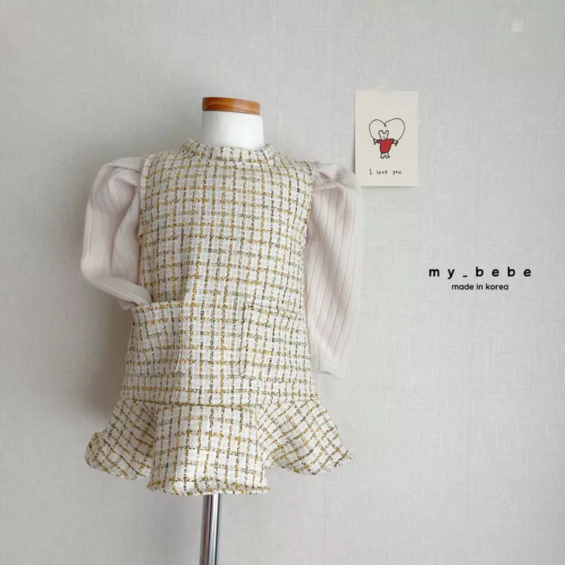 My Bebe - Korean Children Fashion - #littlefashionista - Mini Twid One-piece - 7