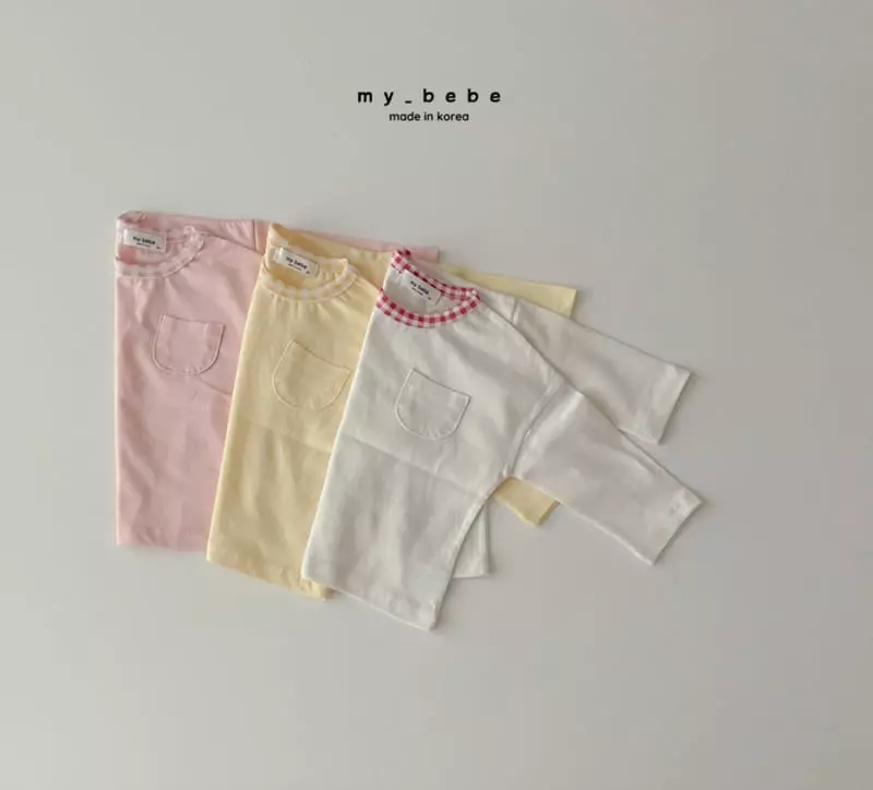 My Bebe - Korean Children Fashion - #littlefashionista - Check Piping Tee - 5
