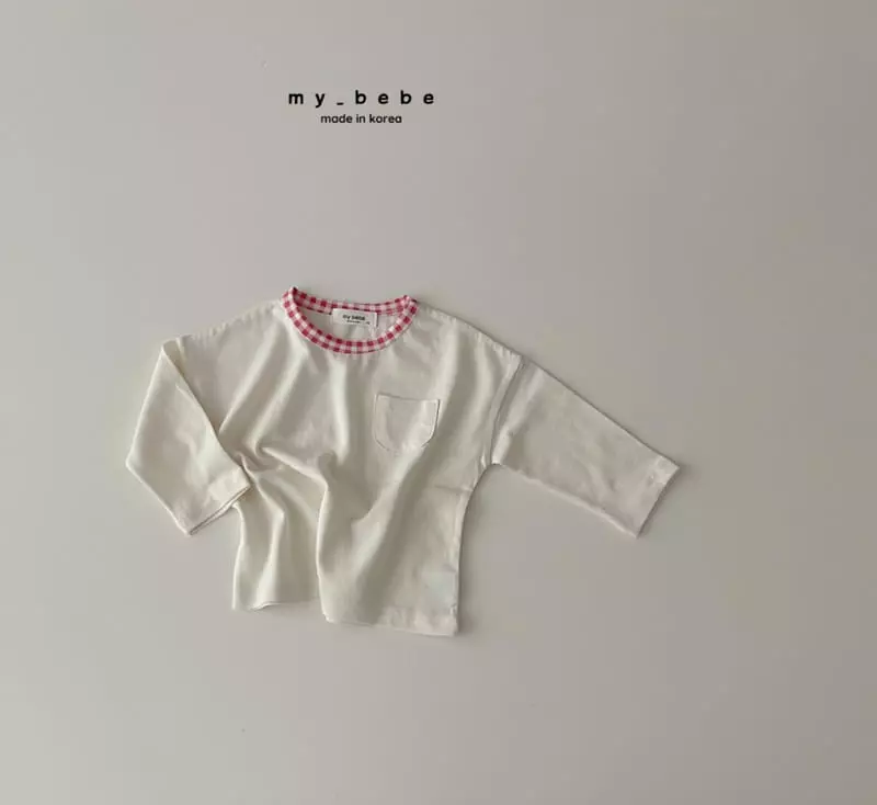 My Bebe - Korean Children Fashion - #magicofchildhood - Check Piping Tee - 6