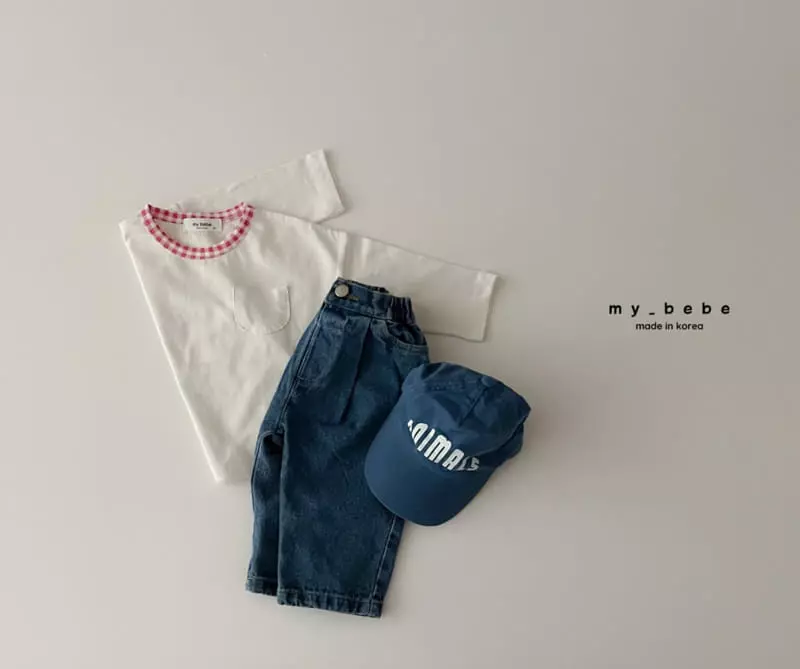 My Bebe - Korean Children Fashion - #minifashionista - Check Piping Tee - 7