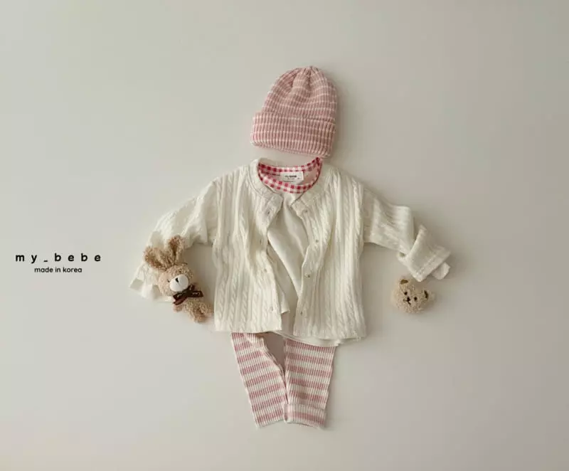 My Bebe - Korean Children Fashion - #todddlerfashion - Check Piping Tee - 9