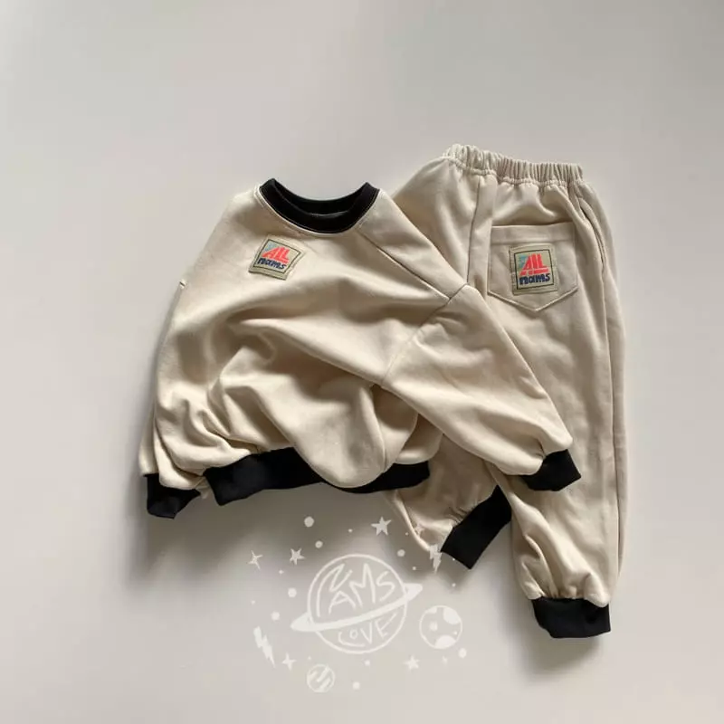 Nams - Korean Children Fashion - #discoveringself - N Embrodiery Top Bottom Set - 2