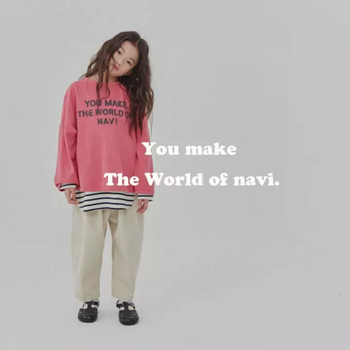Navi - Korean Children Fashion - #stylishchildhood - Font Tee - 8