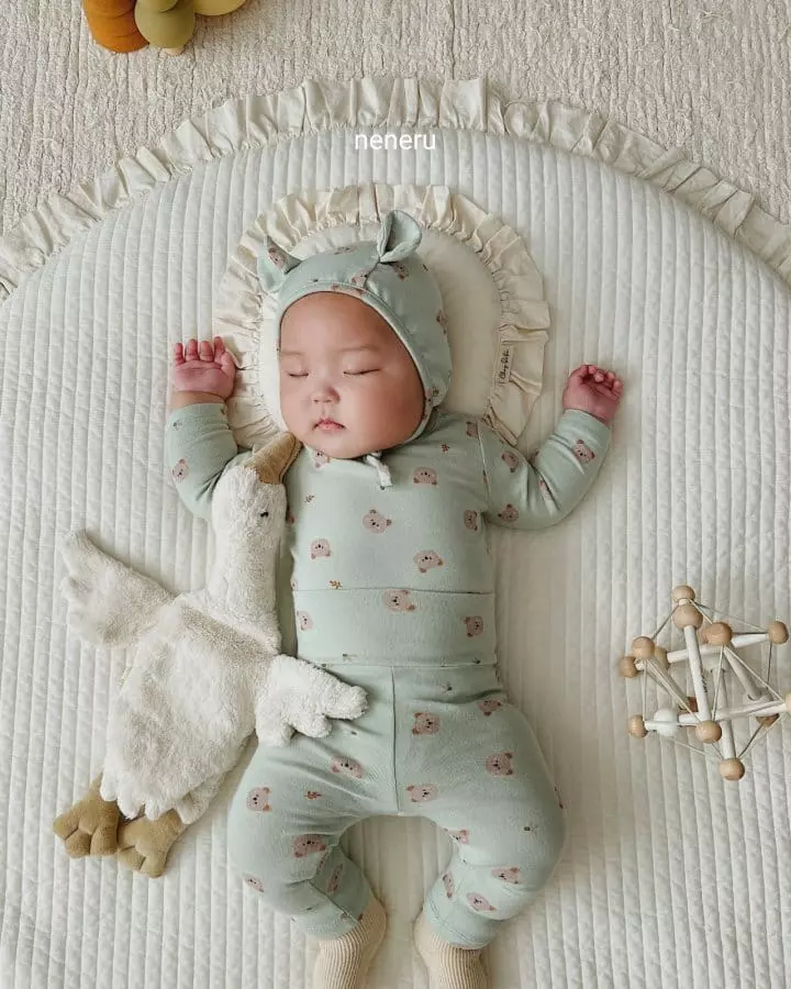 Neneru - Korean Baby Fashion - #babyoutfit - Honey Easywear with Bonnet - 11