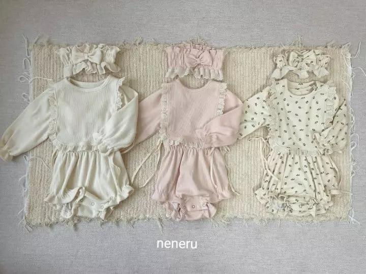 Neneru - Korean Baby Fashion - #babyoutfit - Luda Bodysuit with Bib Hat Flower