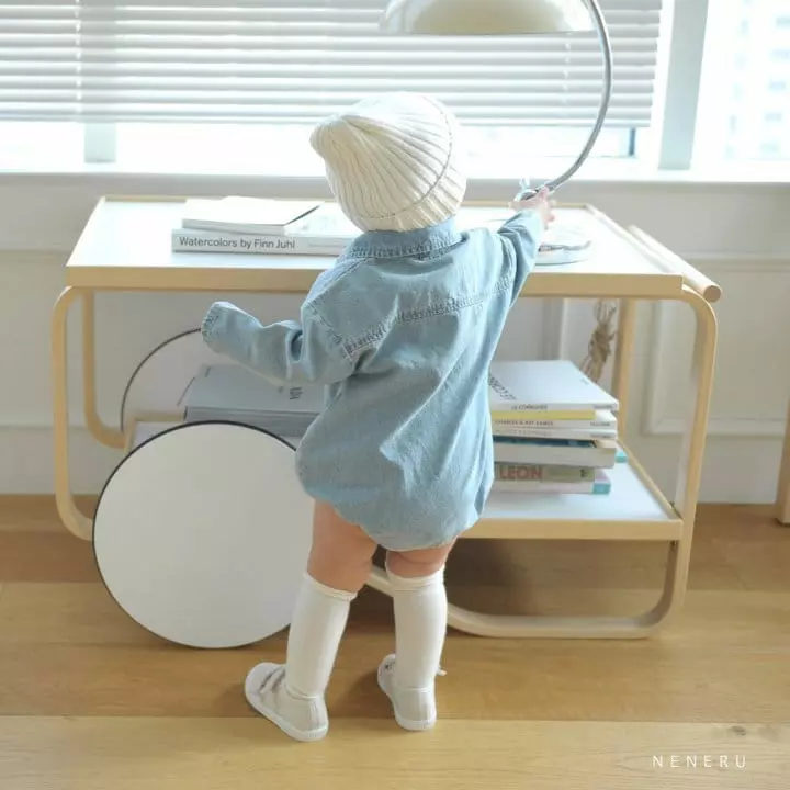 Neneru - Korean Baby Fashion - #onlinebabyshop - Marie Denim Bodysuit - 6
