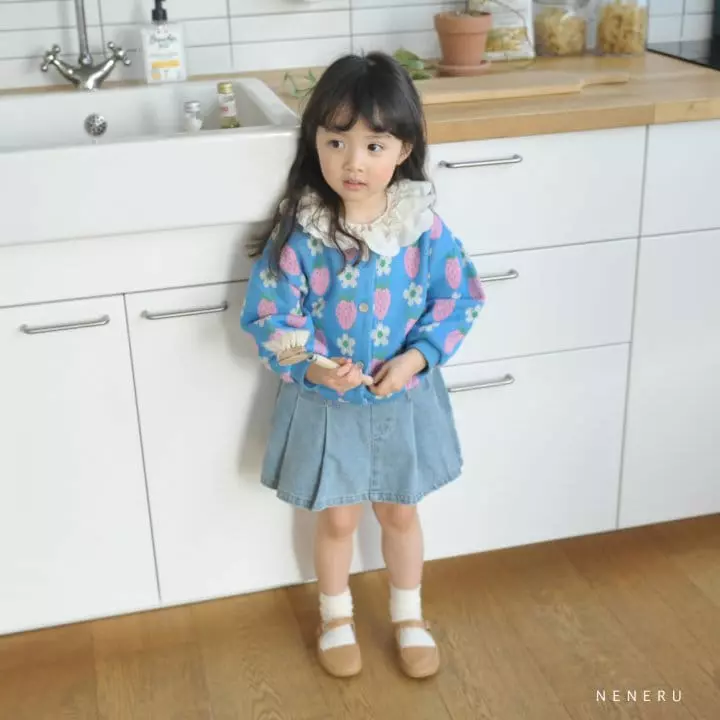 Neneru - Korean Children Fashion - #stylishchildhood - Kid Strawberry Flower Cardigan - 4