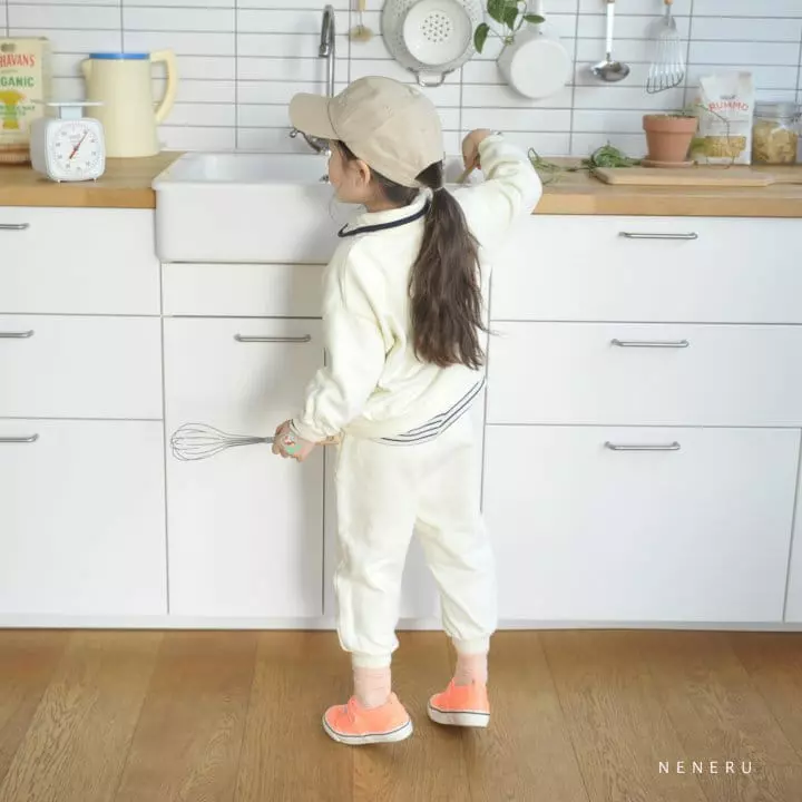 Neneru - Korean Children Fashion - #discoveringself - Twotwo Collar Top Bottom Set