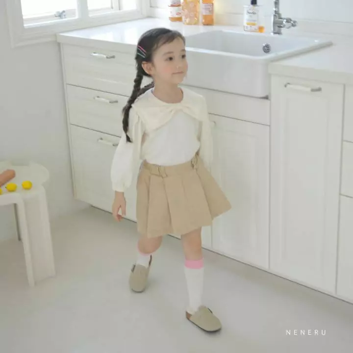 Neneru - Korean Children Fashion - #kidsstore - Belly Skirt Pants Beige - 11