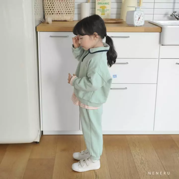 Neneru - Korean Children Fashion - #prettylittlegirls - Twotwo Collar Top Bottom Set - 10