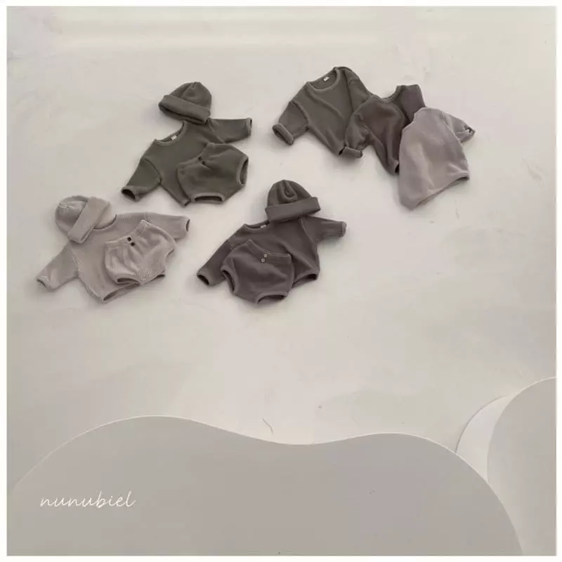 Nunubiel - Korean Baby Fashion - #babyoninstagram - Baby Rich Waffle Top Bottom Set - 2