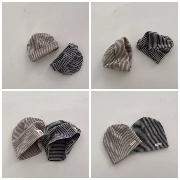 Nunubiel - Korean Baby Fashion - #smilingbaby - Stripes Beanie - 2