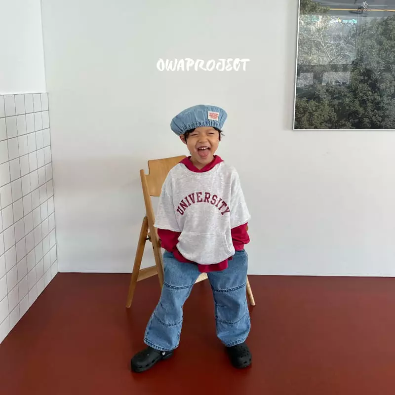O Wa - Korean Children Fashion - #kidsshorts - Denim Beret Hat - 8