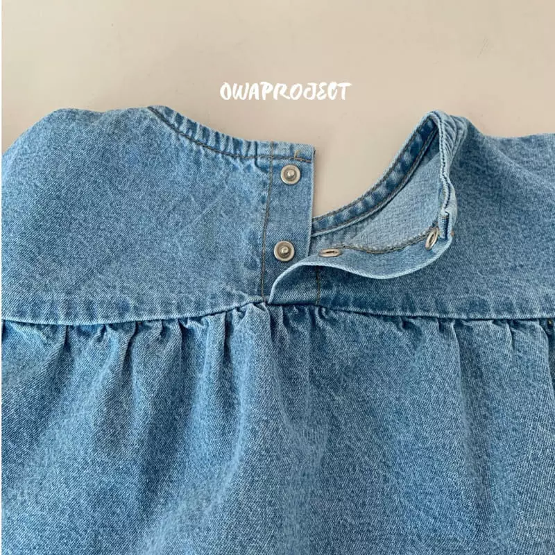 O Wa - Korean Children Fashion - #kidsshorts - Denim One-piece - 2