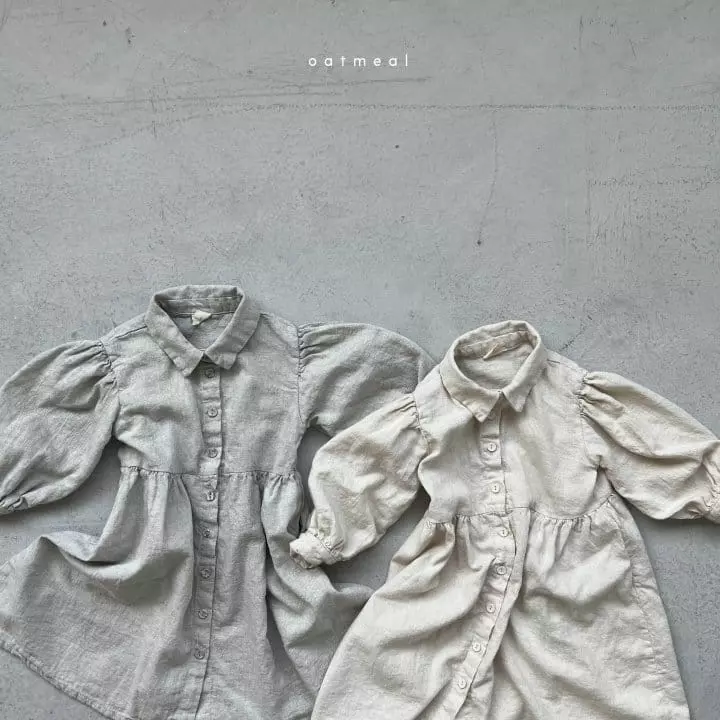 Oatmeal - Korean Children Fashion - #Kfashion4kids - Maybe Collar One-piece