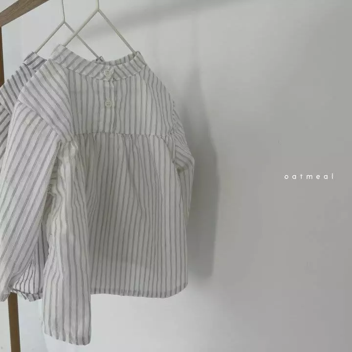 Oatmeal - Korean Children Fashion - #designkidswear - Dalla Stripes Blouse - 5