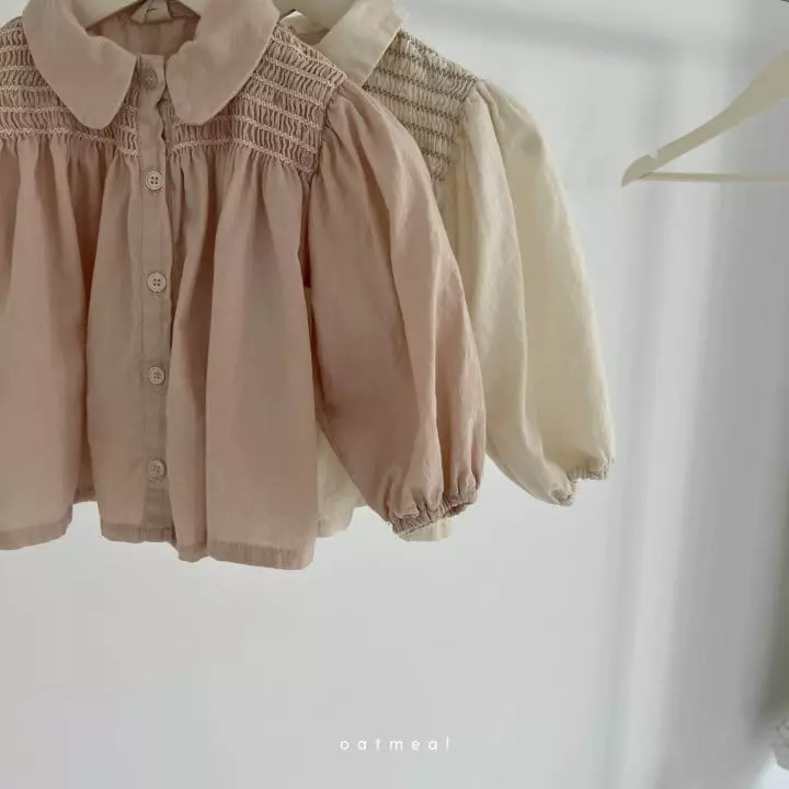 Oatmeal - Korean Children Fashion - #discoveringself - Dana Smocked Blouse - 7