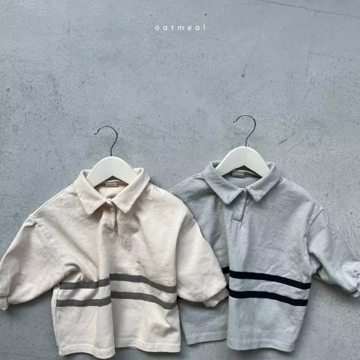 Oatmeal - Korean Children Fashion - #discoveringself - Pico Collar Sweatshirt