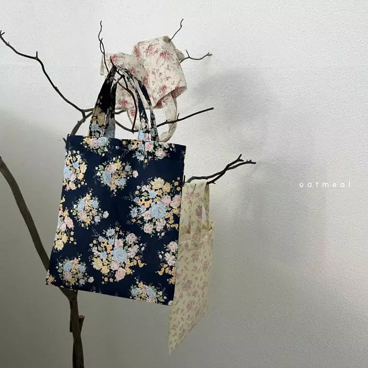 Oatmeal - Korean Children Fashion - #littlefashionista - Wiz Flower Eco Bag - 12