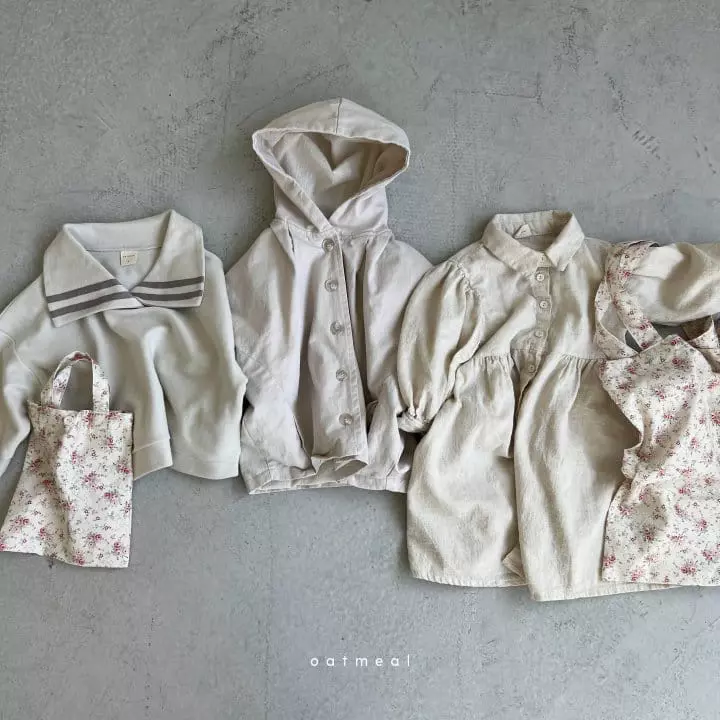 Oatmeal - Korean Children Fashion - #magicofchildhood - Maybe Collar One-piece - 4
