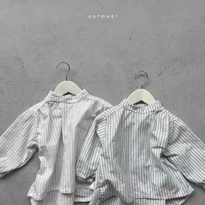 Oatmeal - Korean Children Fashion - #toddlerclothing - Dalla Stripes Blouse