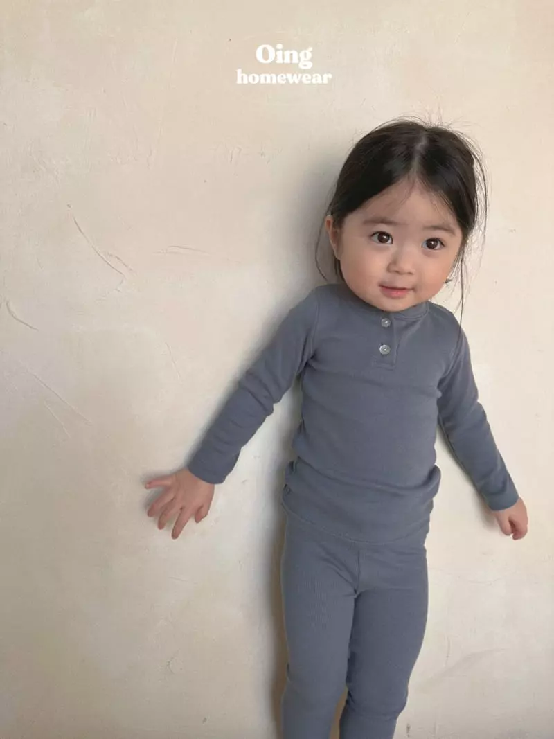 Oing - Korean Children Fashion - #Kfashion4kids - Rib Button Top Bottom Set - 11