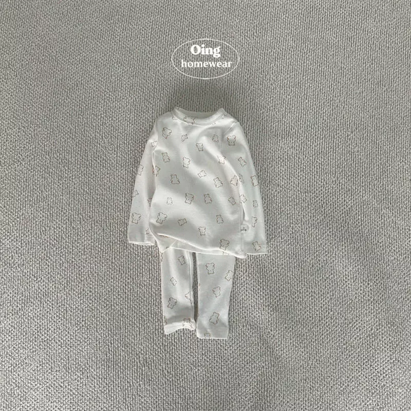 Oing - Korean Children Fashion - #childrensboutique - Teddy Top Bottom Set - 2