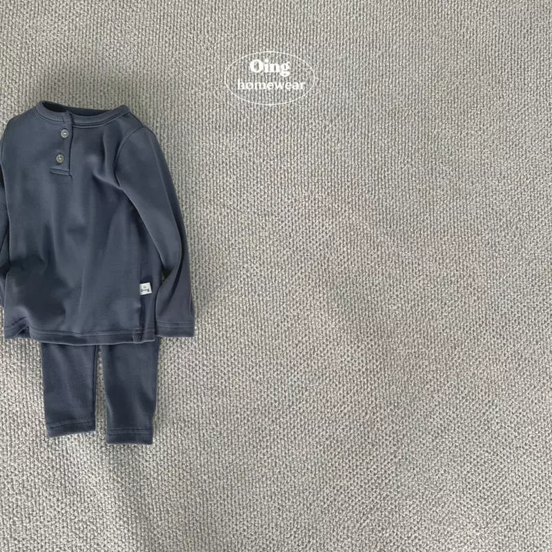 Oing - Korean Children Fashion - #designkidswear - Rib Button Top Bottom Set - 5