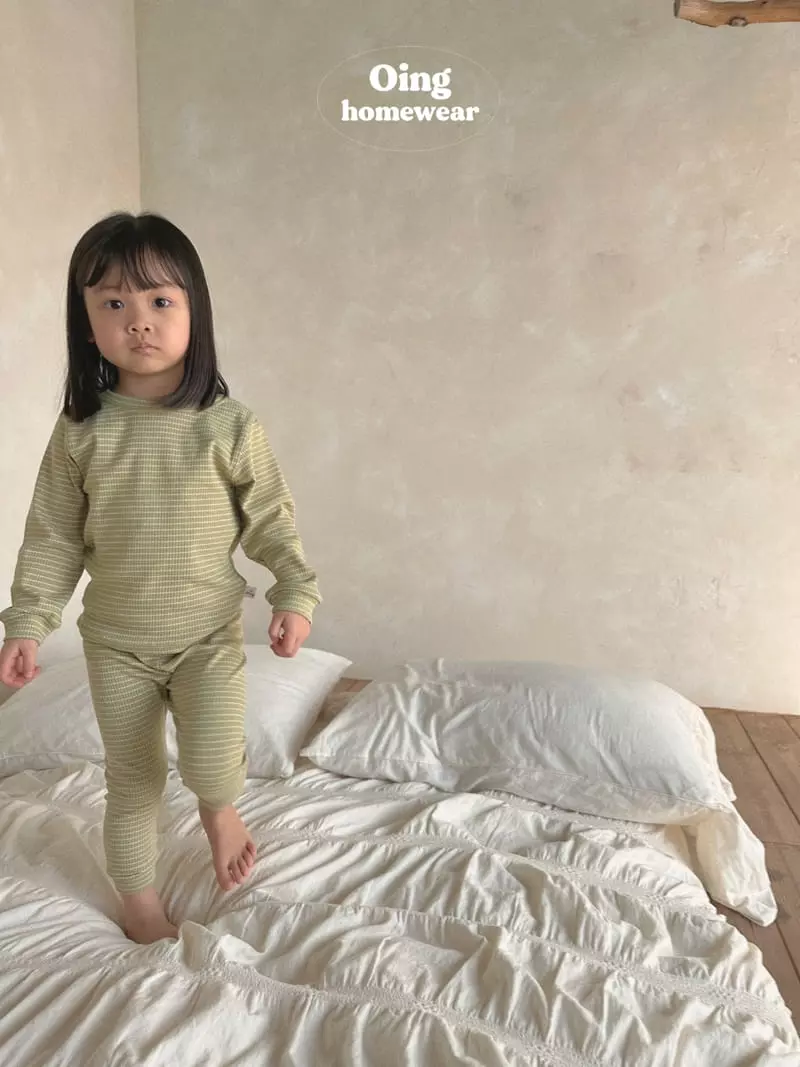 Oing - Korean Children Fashion - #fashionkids - Stripes Top Bottom Set - 11