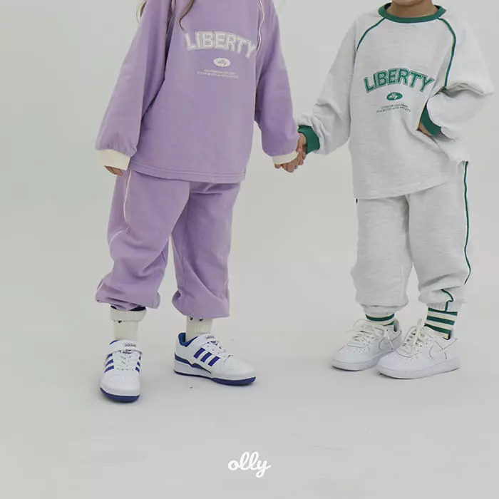 Ollymarket - Korean Children Fashion - #childofig - Liberty Sweatshirt Bottom Set - 8