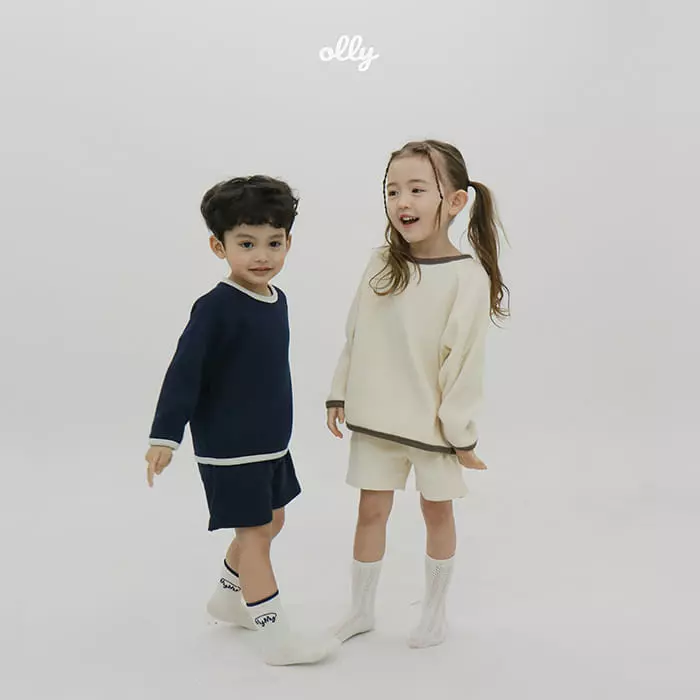 Ollymarket - Korean Children Fashion - #fashionkids - Waffle Top Bottom Set - 4