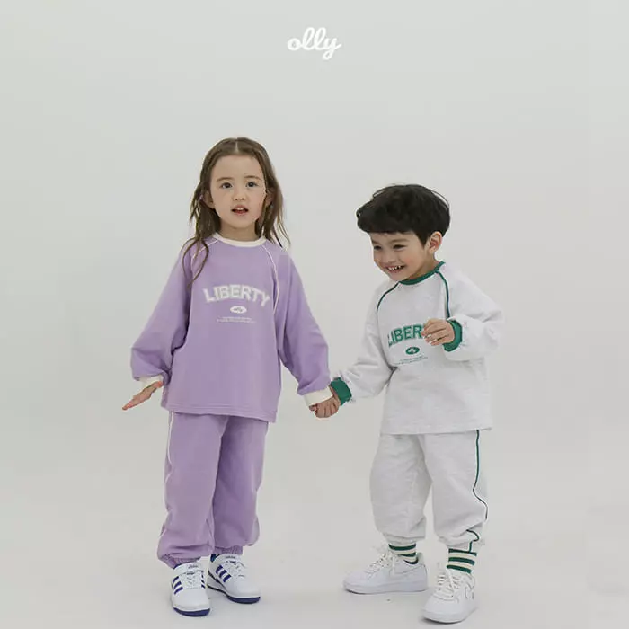 Ollymarket - Korean Children Fashion - #minifashionista - Liberty Sweatshirt Bottom Set - 3