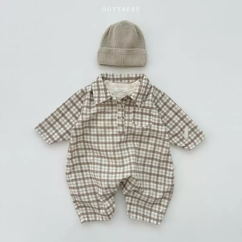 Oott Bebe - Korean Baby Fashion - #babyboutique - Basic Check Bodysuit