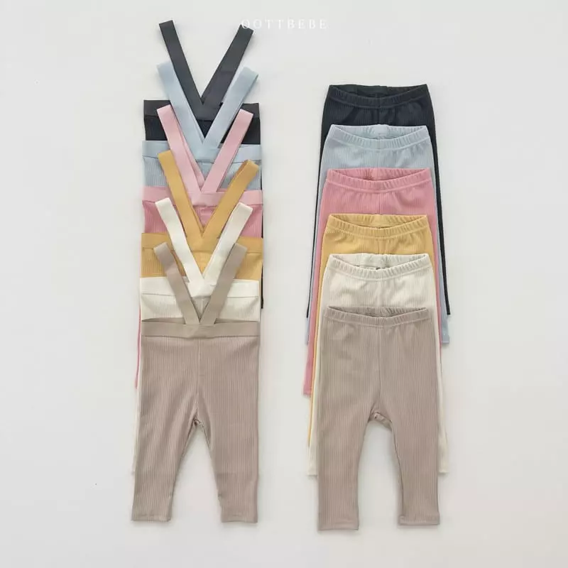 Oott Bebe - Korean Baby Fashion - #babyboutique - Sweat Dungarees Leggings - 8