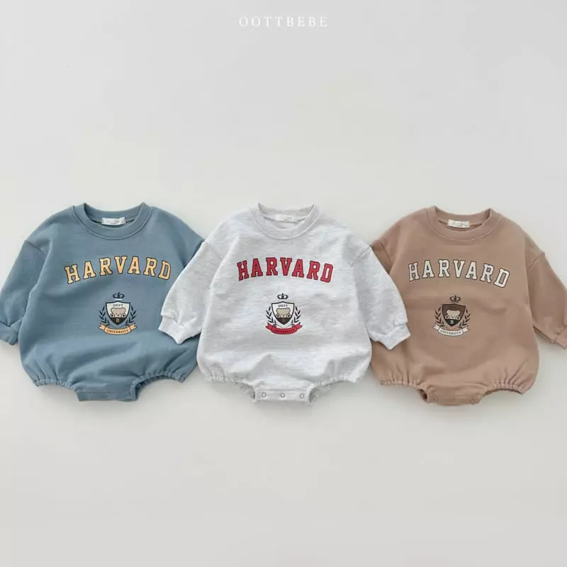 Oott Bebe - Korean Baby Fashion - #babyboutiqueclothing - Havard Bear Bodysuit - 11