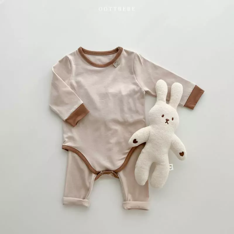Oott Bebe - Korean Baby Fashion - #babyclothing - Sticky Modal Bodysuit with Leggings - 10