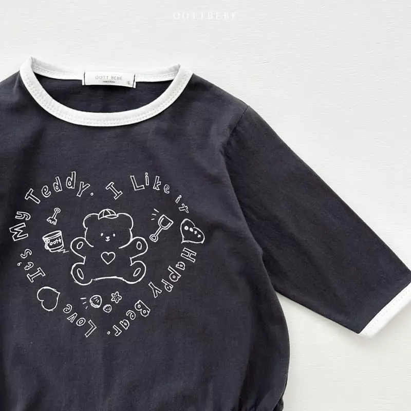 Oott Bebe - Korean Baby Fashion - #babyootd - Sketch Piping Bodysuit - 5
