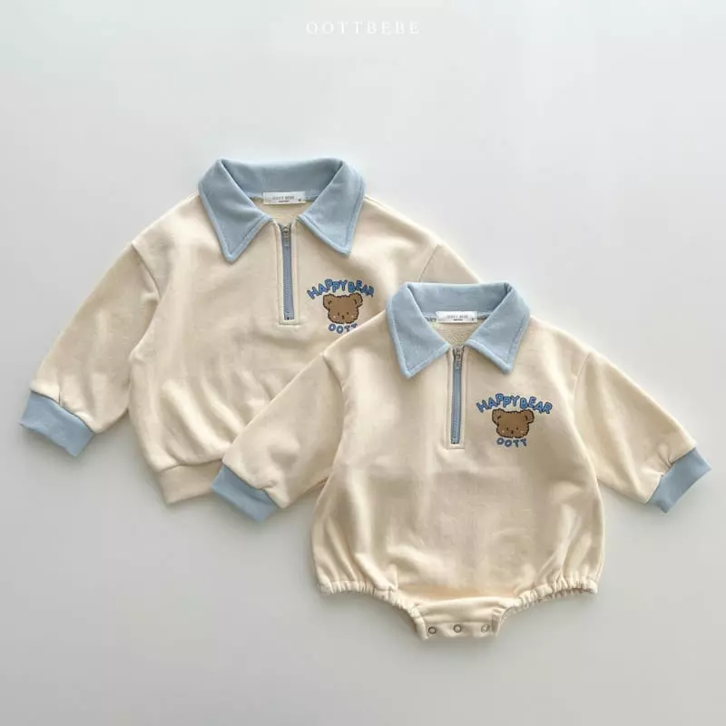 Oott Bebe - Korean Baby Fashion - #babyootd - Happy Bear Collar Bodysuit - 8