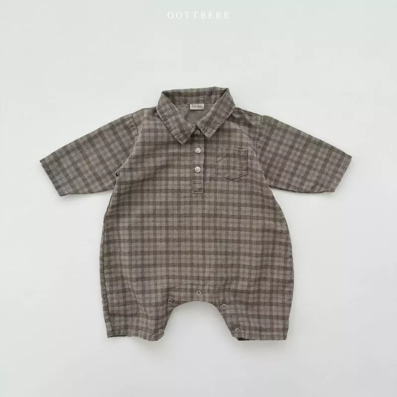 Oott Bebe - Korean Baby Fashion - #babyoutfit - Basic Check Bodysuit - 10