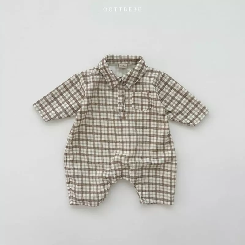 Oott Bebe - Korean Baby Fashion - #babyoutfit - Basic Check Bodysuit - 11