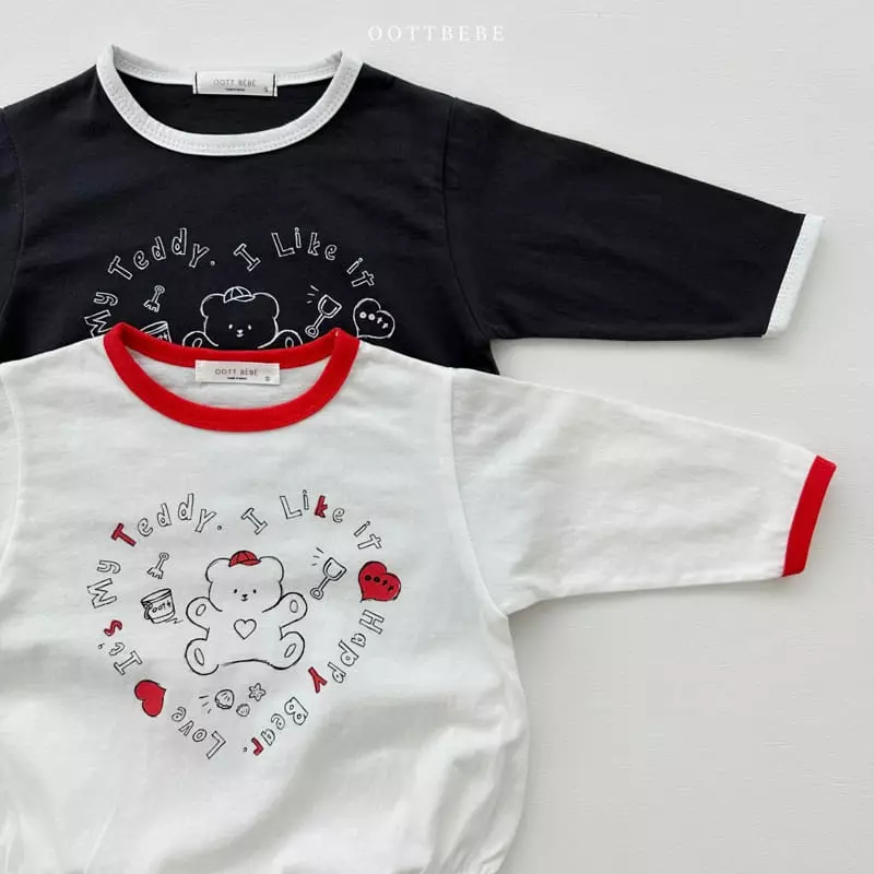Oott Bebe - Korean Baby Fashion - #babyoutfit - Sketch Piping Bodysuit - 7