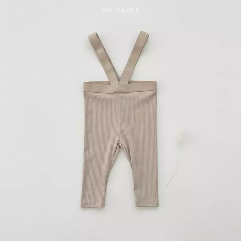Oott Bebe - Korean Baby Fashion - #babyoutfit - Sweat Dungarees Leggings - 3
