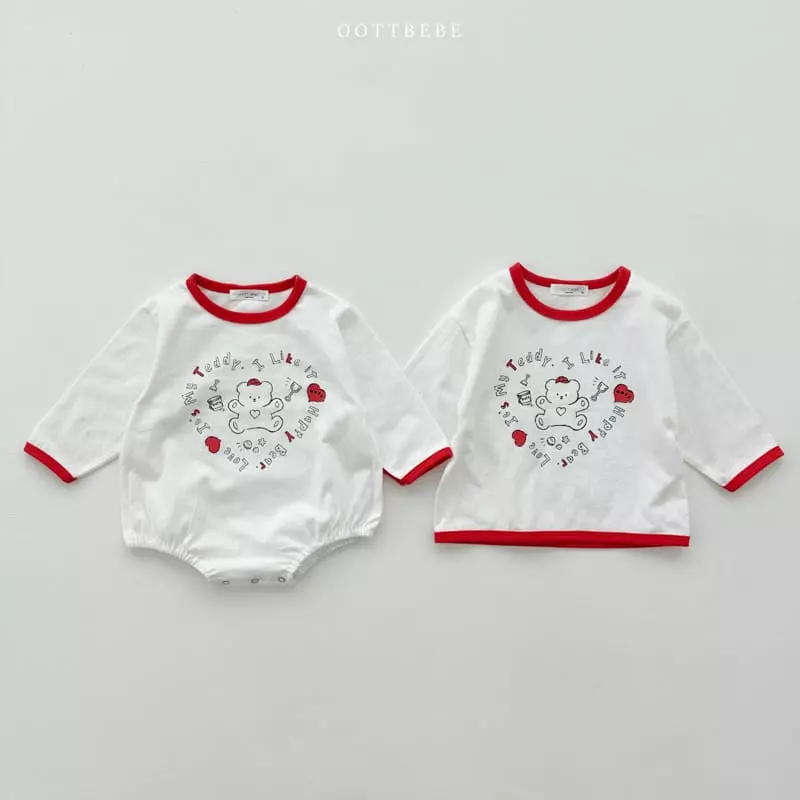 Oott Bebe - Korean Baby Fashion - #babywear - Sketch Piping Bodysuit - 8