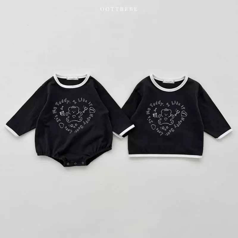 Oott Bebe - Korean Baby Fashion - #onlinebabyboutique - Sketch Piping Bodysuit - 9