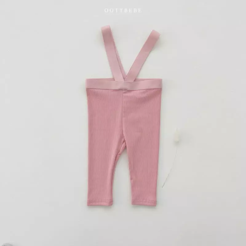 Oott Bebe - Korean Baby Fashion - #onlinebabyboutique - Sweat Dungarees Leggings - 5