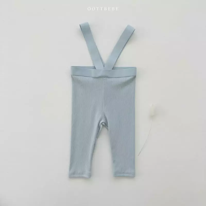 Oott Bebe - Korean Baby Fashion - #onlinebabyshop - Sweat Dungarees Leggings - 6