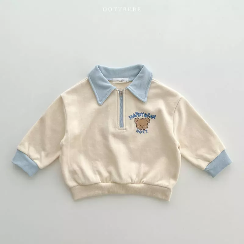 Oott Bebe - Korean Children Fashion - #childofig - Happy Bear Collar Sweatshirt