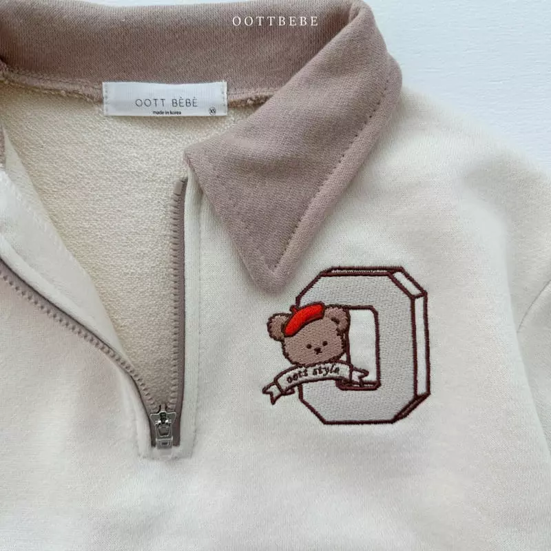 Oott Bebe - Korean Children Fashion - #childrensboutique - Oh Bear Collar Sweatshirt - 8